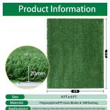 TOOKOO Artificial Grass Outdoor Rug - 4FT x 6FT Fake Grass for Dogs - Patio Balcony Turf Mat - 20mm Pile Height with Drain Hole