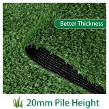 TOOKOO Artificial Grass Outdoor Rug - 4FT x 6FT Fake Grass for Dogs - Patio Balcony Turf Mat - 20mm Pile Height with Drain Hole