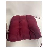 Sweet Home Collection Rocking Chair Cushion Premium Tufted Pads Non Skid Slip Backed Upper and Lower with Ties, 2 Piece Set, Wine