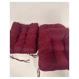 Sweet Home Collection Rocking Chair Cushion Premium Tufted Pads Non Skid Slip Backed Upper and Lower with Ties, 2 Piece Set, Wine