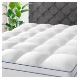 KAYFIA Full Mattress Topper,Extra Thick Mattress Pad Cover for Deep Sleep,3D+7D Snow Down Alternative Fill Overfilled Plush Pillow Top with 8-23 Inch Deep Pocket-White