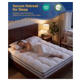 KAYFIA Full Mattress Topper,Extra Thick Mattress Pad Cover for Deep Sleep,3D+7D Snow Down Alternative Fill Overfilled Plush Pillow Top with 8-23 Inch Deep Pocket-White