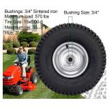 15x6.00-6 Lawn Mower Tire and Wheel Front Tire Compatible with John Deere Craftsman Husqvarna Riding Mowers Lawn Tractors
