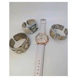 (4) Geneva Cuff Watches Women, Working|New Batteries