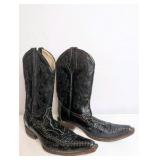 Potrero Caiman Black Cowboy Boots, Men