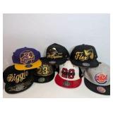 New, Snapback Baseball Hat Lot of 7, Flat bill Cap