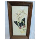 Vintage watercolor lithograph print, "Sunset Moth" by German artist B. Ballestar