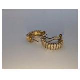 925 Sterling Gold Plated Diamond Chip Huggie Hoop Earrings