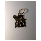 Vintage 14K yellow gold "I Love You Mom" pendant, tiny