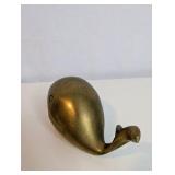 Mid-century modern brass whale ashtray