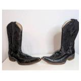 Potrero Caiman Black Cowboy Boots, Men