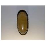 Vintage Oval Turkish Style Brass Ring, Yellowish Stone, Size 7