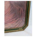 Vintage Victorian Lady Floral Print with Antique Green Frame