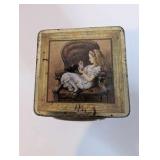 1970s Alice in Wonderland themed tin clock keepsake box, Roger Lascelles Clocks of London