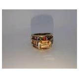 18k Rolled Gold Plated Multi-Colored Gemstone Women