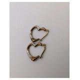 925 Sterling Silver Gold Plated Heart Huggie Hoop Earrings