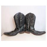 Potrero Caiman Black Cowboy Boots, Men