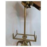 Victorian-era George J. Flanagan dictionary/bible stand|adjustable cast iron,oak panels