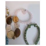Natural Stone and bead stretchy bracelet lot