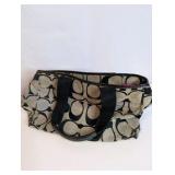 Coach black and taupe signature pattern satchel purse