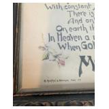 Framed antique Reinthal & Newman lithograph print titled "Mother, #125
