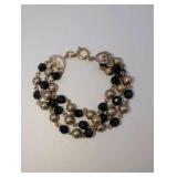Multi-strand bracelet 925 Sterling gold vermeil beads