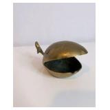Mid-century modern brass whale ashtray