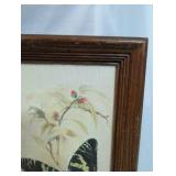 Vintage watercolor lithograph print, "Sunset Moth" by German artist B. Ballestar