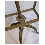Victorian-era George J. Flanagan dictionary/bible stand|adjustable cast iron,oak panels