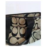 Coach black and taupe signature pattern satchel purse