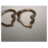925 Sterling Silver Gold Plated Heart Huggie Hoop Earrings