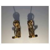 925 Sterling Gold Plated Diamond Chip Huggie Hoop Earrings