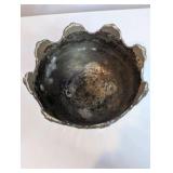 Vintage Silver-plated Monteith-style serving bowl, ornate lion head handles and grape leaf detailing