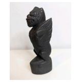 Vintage, hand-carved wooden figurine reminiscent of Balinese or Southeast Asian mythology