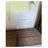 Vintage watercolor lithograph print, "Sunset Moth" by German artist B. Ballestar