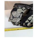 Coach black and taupe signature pattern satchel purse