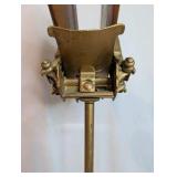 Victorian-era George J. Flanagan dictionary/bible stand|adjustable cast iron,oak panels