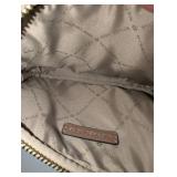 Michael Kors metallic rose gold monogram wristlet, Like New