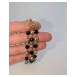 Multi-strand bracelet 925 Sterling gold vermeil beads