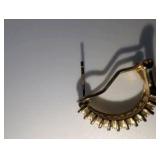 925 Sterling Gold Plated Diamond Chip Huggie Hoop Earrings