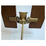 Victorian-era George J. Flanagan dictionary/bible stand|adjustable cast iron,oak panels