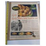 Collection of vintage early 1900s paper advertisements|Kellogs,Ritz,Diamond Walnuts,Gold Medal Flour