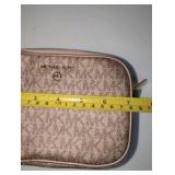 Michael Kors metallic rose gold monogram wristlet, Like New