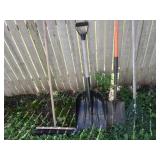 Yard Tools: Rake, Shovels, Broom