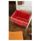 Shopping basket holder with five baskets