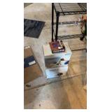 Rolling rack and workout equipment.