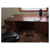 Computer desk, chair, and side table. Content