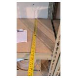 two metal shelves. they are just the shelves and they are 18 and 1/2 in deep by 71 in tall contents not included