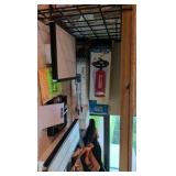 Everything on this shelf; high output air pump Targa 3. tripod Ariat, duffel bag and other oddities