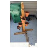 Homemade six pot holding stand